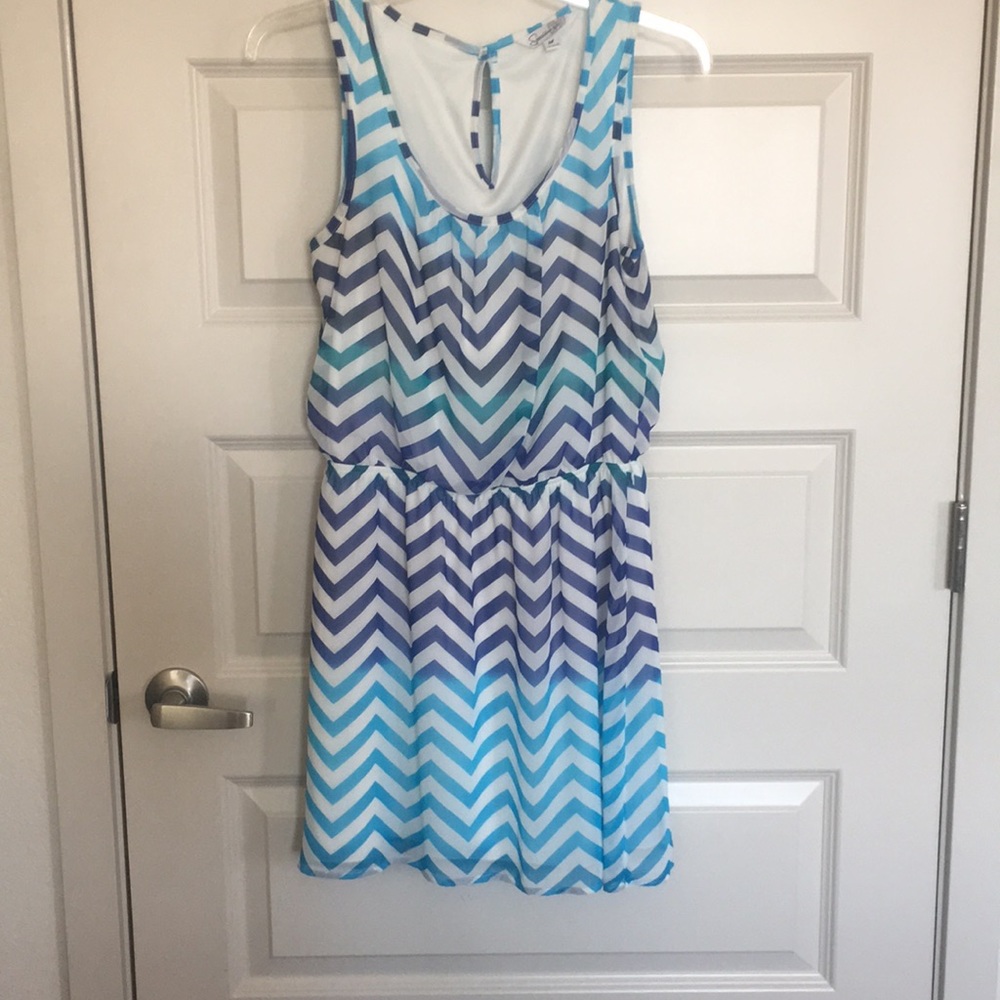 Chevron Sleeveless Mini Dress